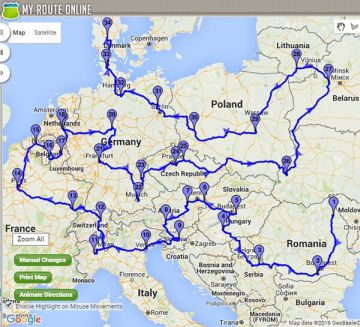 europe road trip planner